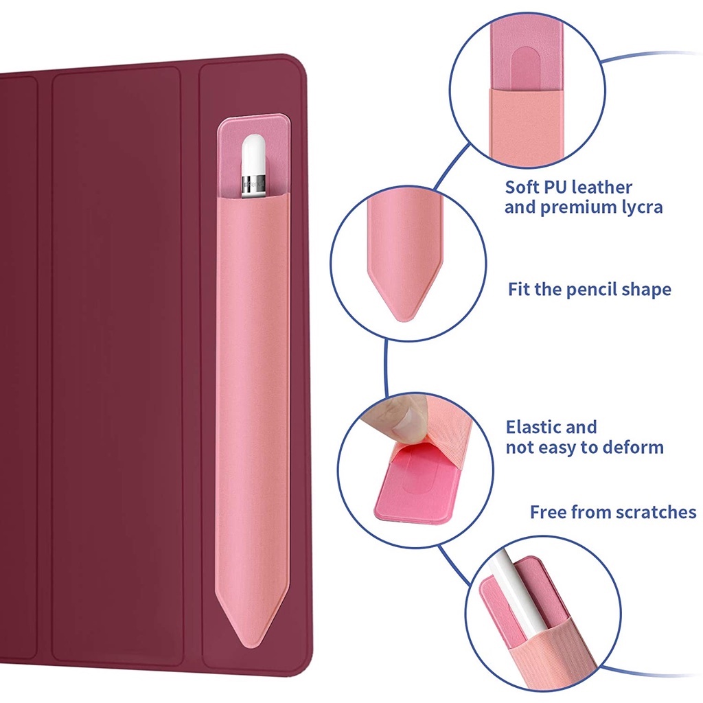 

Apple Pencil Pensil Pen Ipad Holder Stiker Slevee Case Protective Poket Pouch Anti-Slip Soft Leather