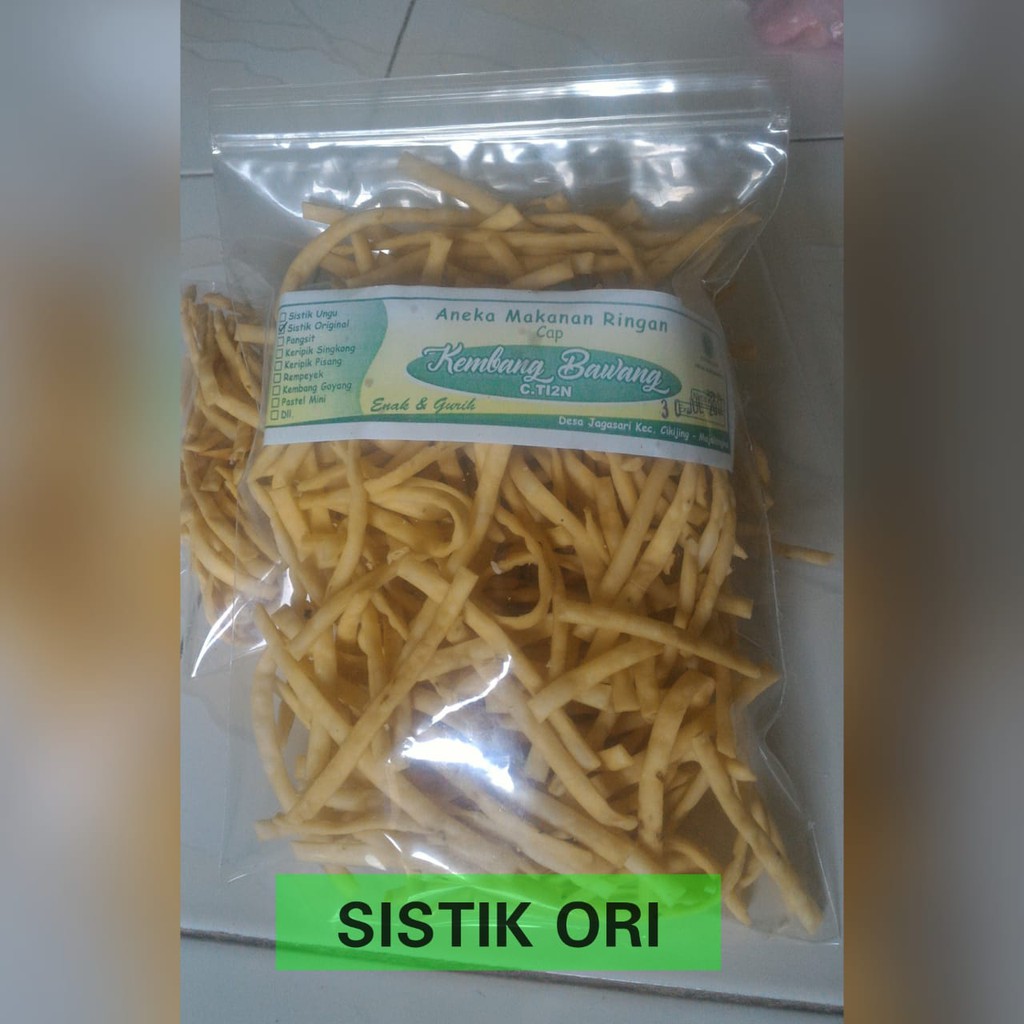 

KERIPIK SISTIK/ KERIPIK STIK/ KERIPIK CHEESSTIK/ MAKANAN RINGAN/ CEMILAN/ GURIH/ PEDAS/ MANIS