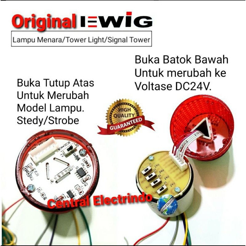 Tower Light/Signal Tower/Lampu Menara EWIG Multivolt&amp;Model TLE5-3U.