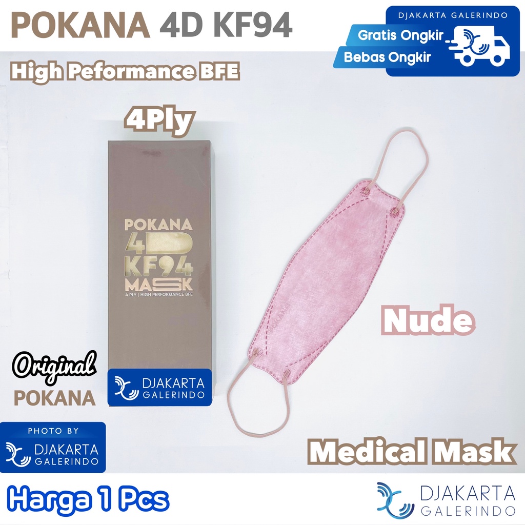 Masker POKANA 4D KF94 Masker Medis 4ply Original Pokana