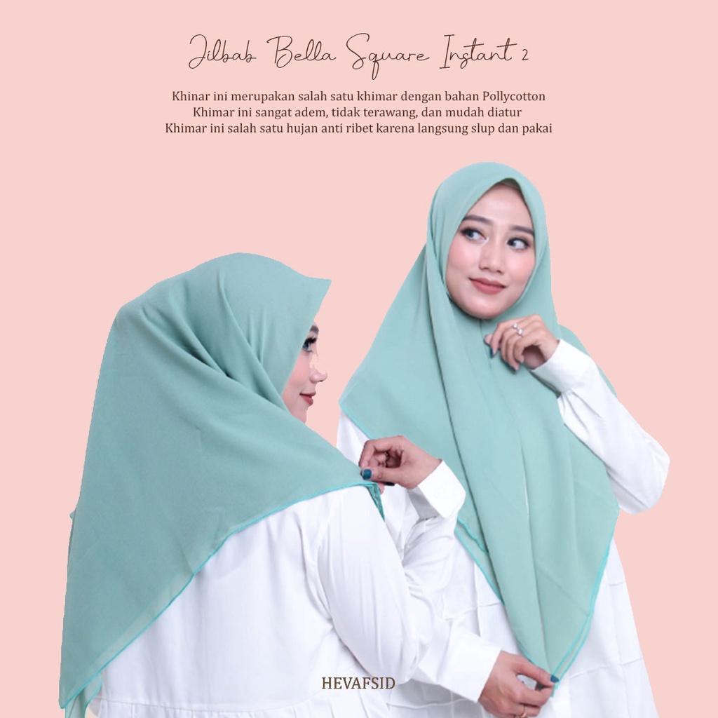 Jilbab Bella Square Instant 2 Layer