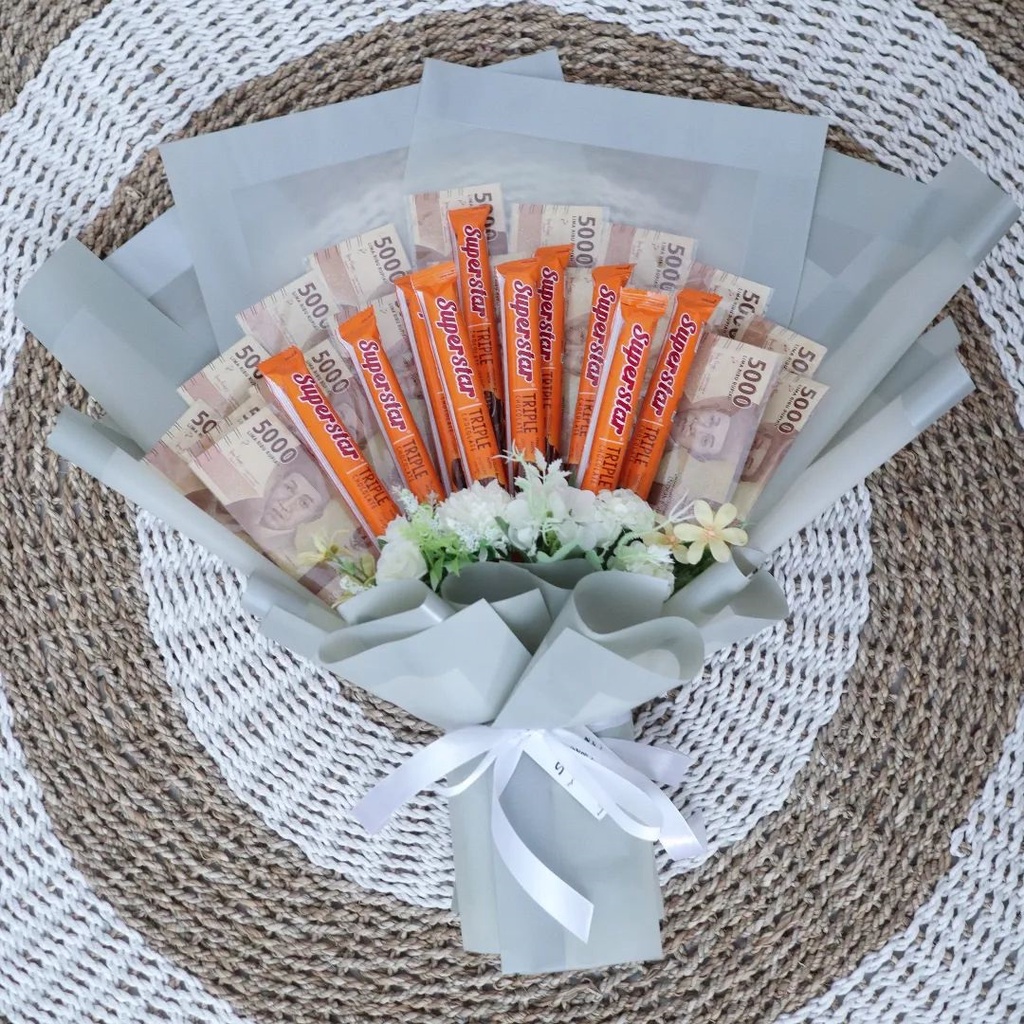 Buket Bouquet wisuda-acara besar-mahar boneka coklat snack bisa request