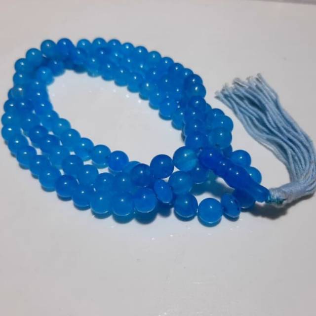 TASBIH BATU GIOK BIRU ASLI 99 BUTIR - BLUE JADE ORIGINAL