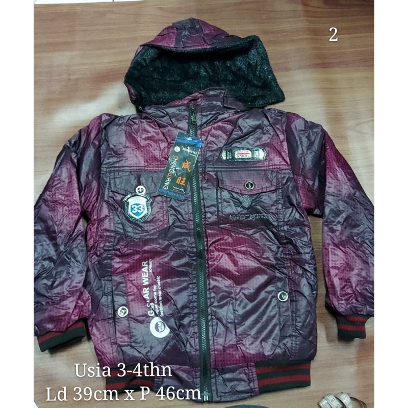 jaket anak laki 2-4th tebal tahan dingin angin kulit parasit keren / mantel cowok keren / outerwear