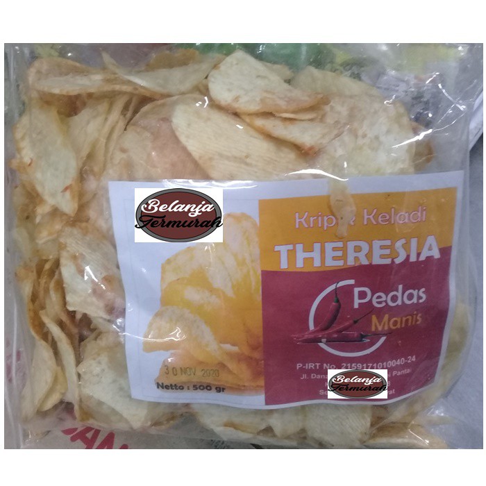 

Keripik Keladi PAPUA rasa pedas manis Kripik Makanan Ringan Oleh oleh Khas SORONG merek Theresia