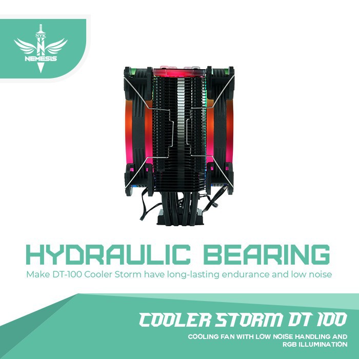 NYK Nemesis Cooler Storm DT100 DT-100 DT 100 RGB Dual 12CM