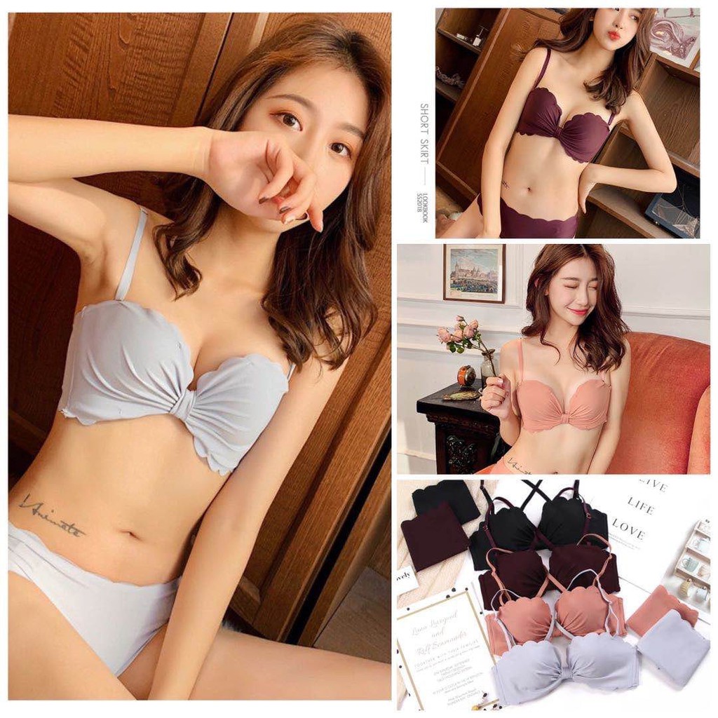 Bra Wanita Tanpa Kawat Bahan Halus Pakaian Dalam bralette Push Up Elastis Sexy dengan Busa