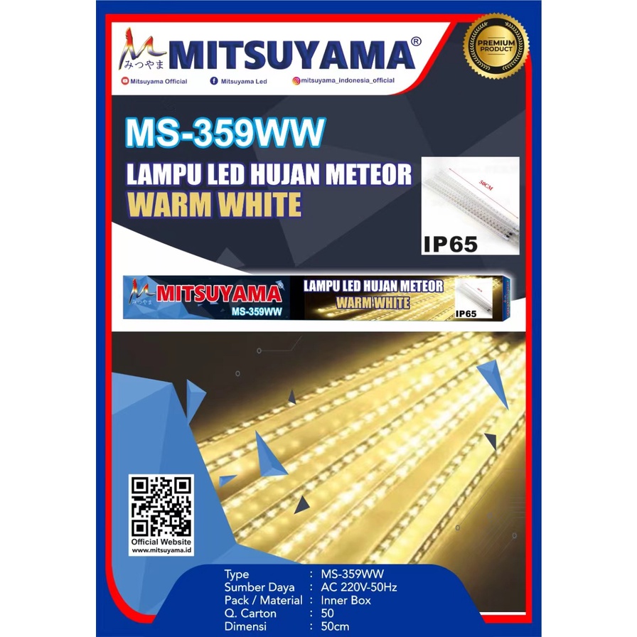 Barangunik2021-Lampu Meteor LED Warna Warni 50 cm Hujan Meteor Mitsuyama MS-359
