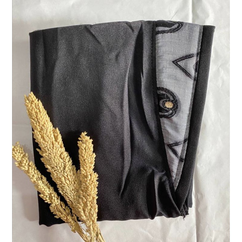 Pashmina Instan Tali Pad Maruya Pasmina Renda Realpicture Phasmina Bubblecrep Original PashtanMaruya-Black