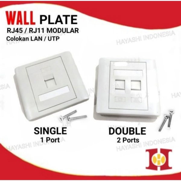 Faceplate RJ45 RJ11 Cat 5 6 Single Double UTP Modular Outbox WallPlate