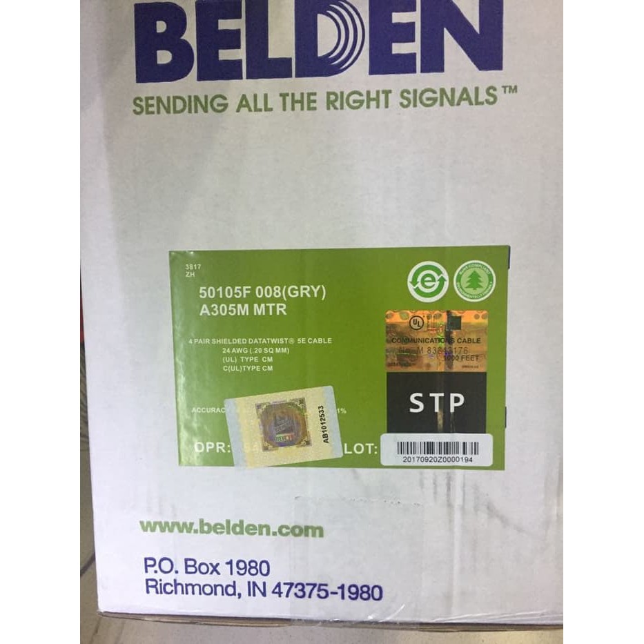 BELDEN KABEL DATA STP CAT5E 50105F OUTDOOR (ABU-ABU / HITAM) ORI