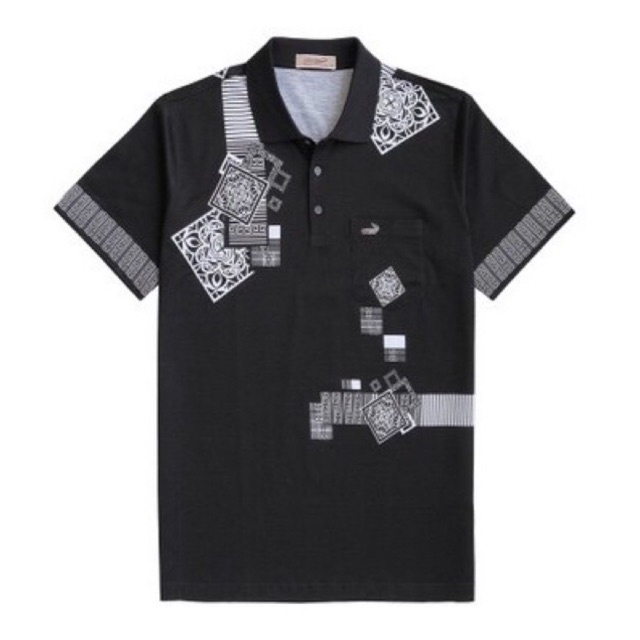 Polo Tshirt Crocodile DIAMOND 1670 Black White Baju Kaos Kerah Pria Men Polo katun Original