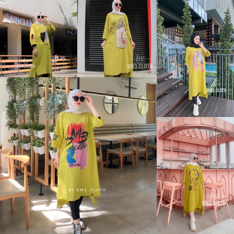 Long tunik DM3 Cloth Series Lime