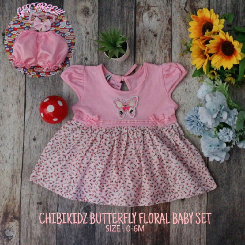 CHIBIKIDZ BUTTERFLY FLORAL BABY SET