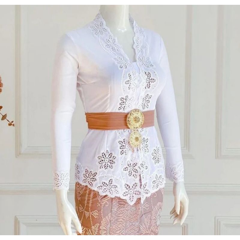 KEBAYA BORDIR TANGAN PANJANG/ KEBAYA BORDIR BALI TERBARU/ BAGUS MURAH/ KEBAYA BORDIR PUTIH