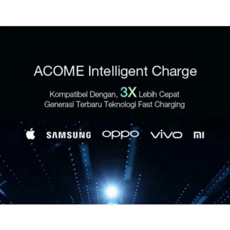 ACOME AC03 Charger Adaptor 2.4A AIC Fast Charging 2 Port USB ORIGINAL