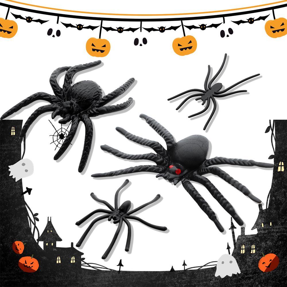 R-flower 20Pcs/Pack Plastik Spider Palsu Hitam Novelty Mainan Halloween Rumah Berhantu Prop