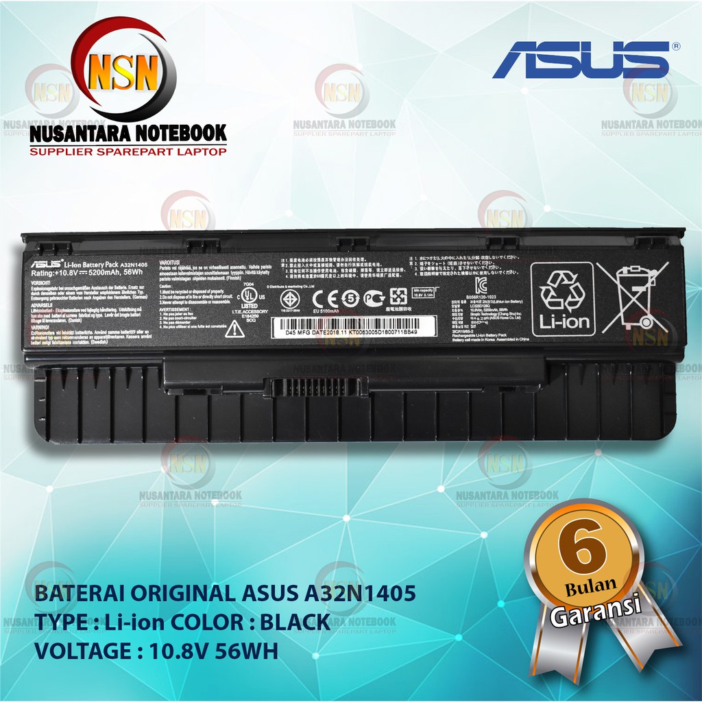 Baterai Original Asus A32N1405 / G551 G551J G551JK G551JM ROG Series