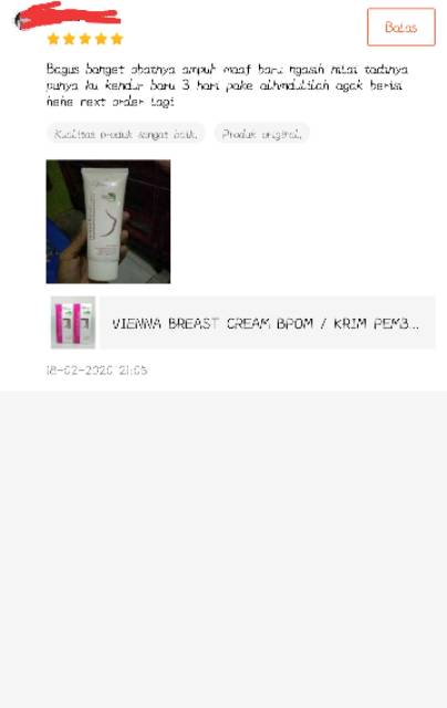 ⭐BAGUS⭐ (TUBE) VIENNA BREAST CREAM 80ml BPOM / KRIM PEMBESAR DAN PENGENCANG PAYUDARA