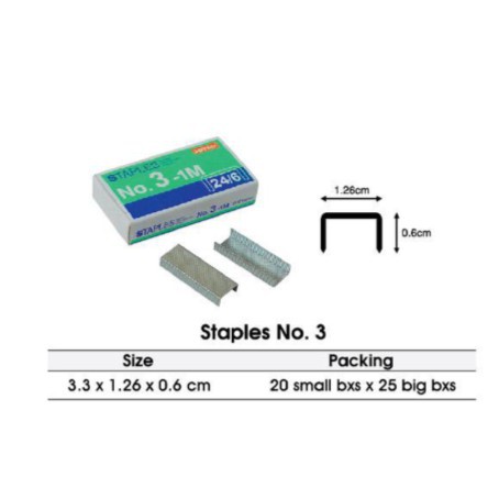 

Isi Klip / Stapler ( Staples ) merk JOYKO No. 3