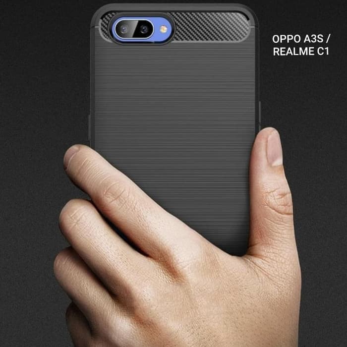 Case HP Carbon Soft Oppo A3S CasinG Kondom