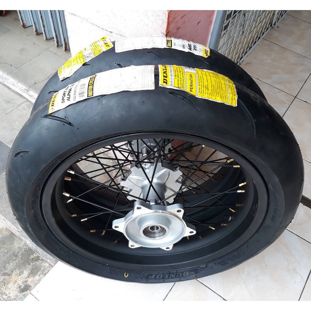Wheelset Supermoto CRF 150 L Ban Set Dunlop 17 110 150 Honda
