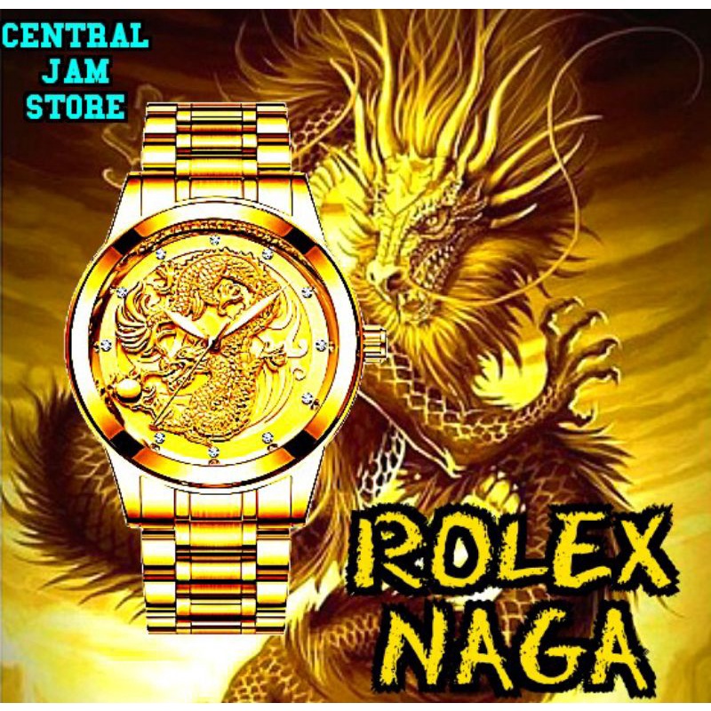 JAM MERK ROLEX ANTI AIR DESAIN NAGA EMAS MEWAH