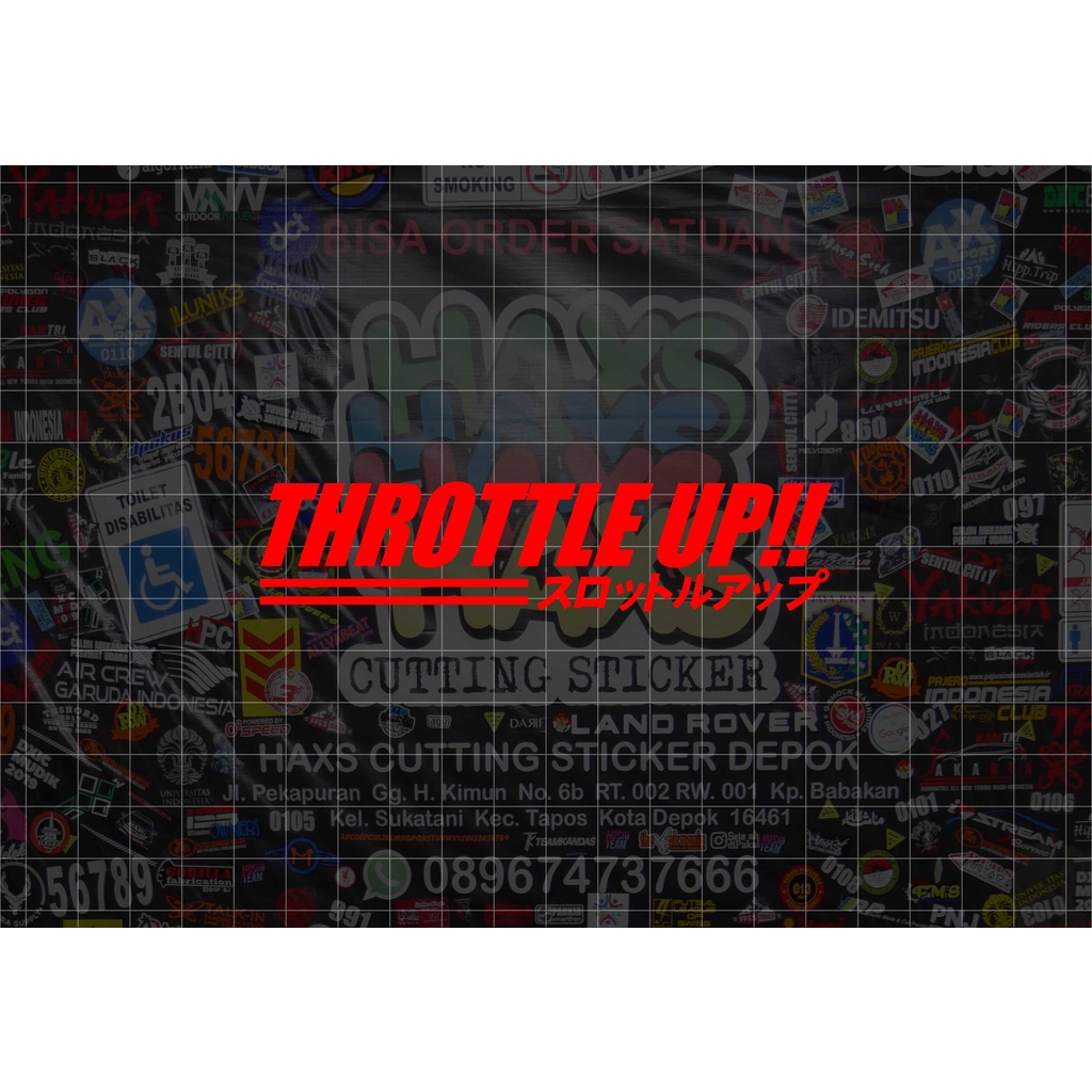 Cutting Sticker Throttle Up Ukuran 11 Cm