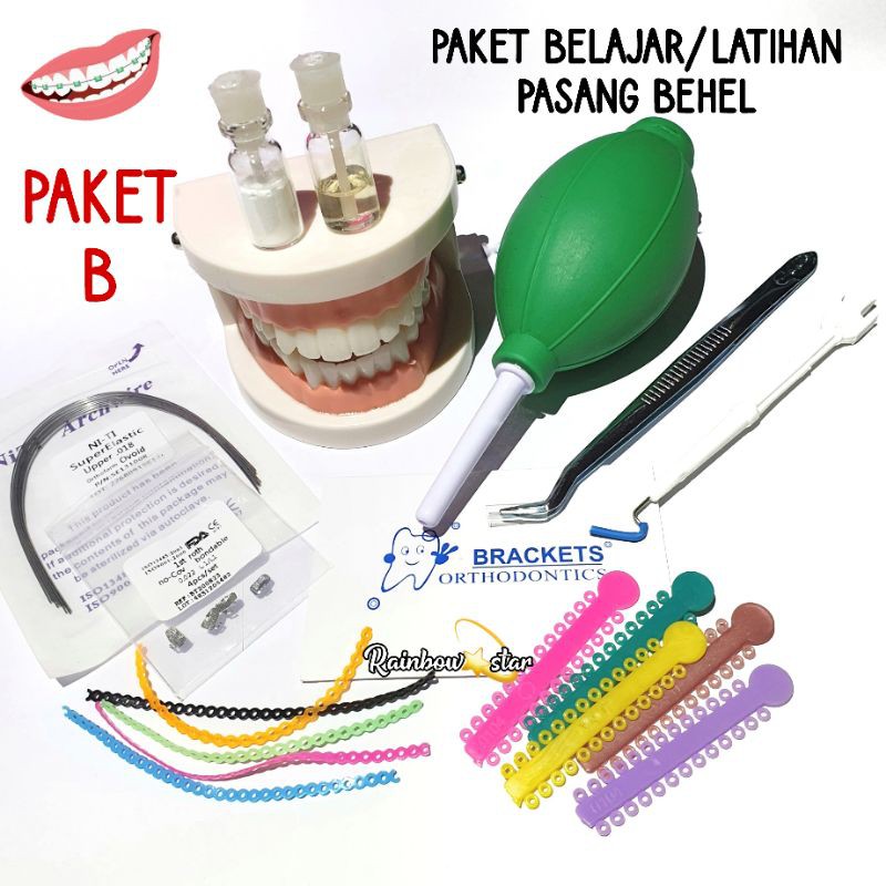 Paket Belajar / Latihan Pasang Behel Dengan Patung Gigi