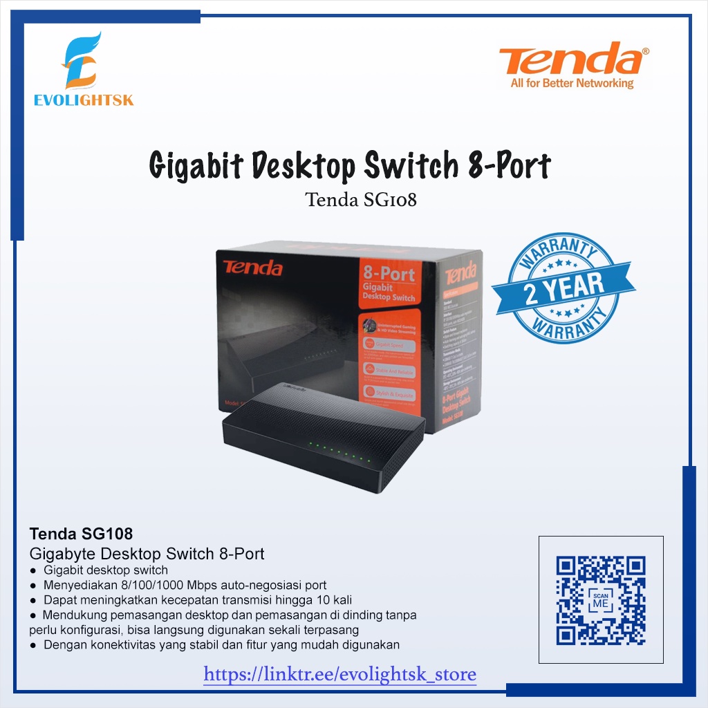 TENDA SG108 Gigabit Desktop Switch 8-Port / Gigabit Desktop Switch