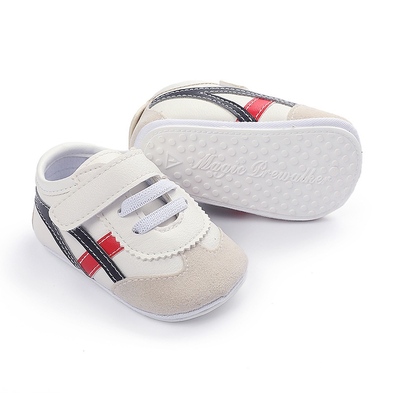 Sepatu Bayi Prewalker Laki Laki Perempuan Umur 0 - 12 Bulan Sepatu Sneakers Anak Bayi Laki Laki Perempuan Baby Prewaker Shoes Cowok Cewek Murah Umur 0 - 14 Bulan, umur 1 Tahun 0 - 6 Bulan Hitam Merah AK 06