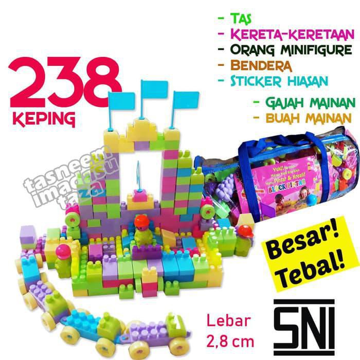 Mainan Edukasi Blocks Lego Bricks 238 PCS - Balok Susun Bangun