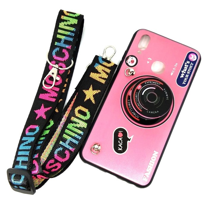 Case Oppo A5S A12 A7 A3S A31 A15 / A15S / A35 2021 A5 2020 / A9 2020 F9 Camera With Strap & Popsocke