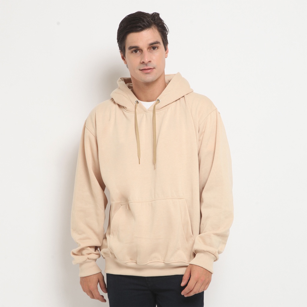 Hoodie Wanita Oversize Sweater Polos Wanita Pria Unisex Beige Cream Khaki Jumper Ukuran M L XL XXL XXXL Jumbo Dan Big Size Lina Muslim Gallery-3