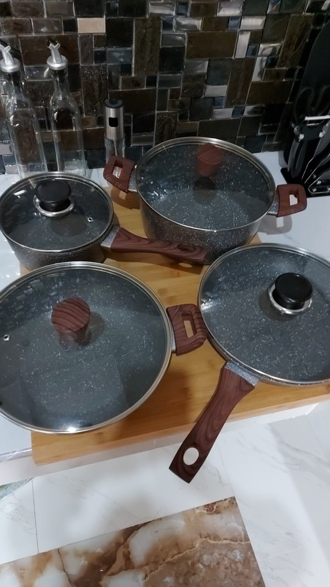 Frying Pan Fry Pan Panci Wajan Kuali Marble Anti Lengket Dengan Tutup Cypruz Brand Belgium.