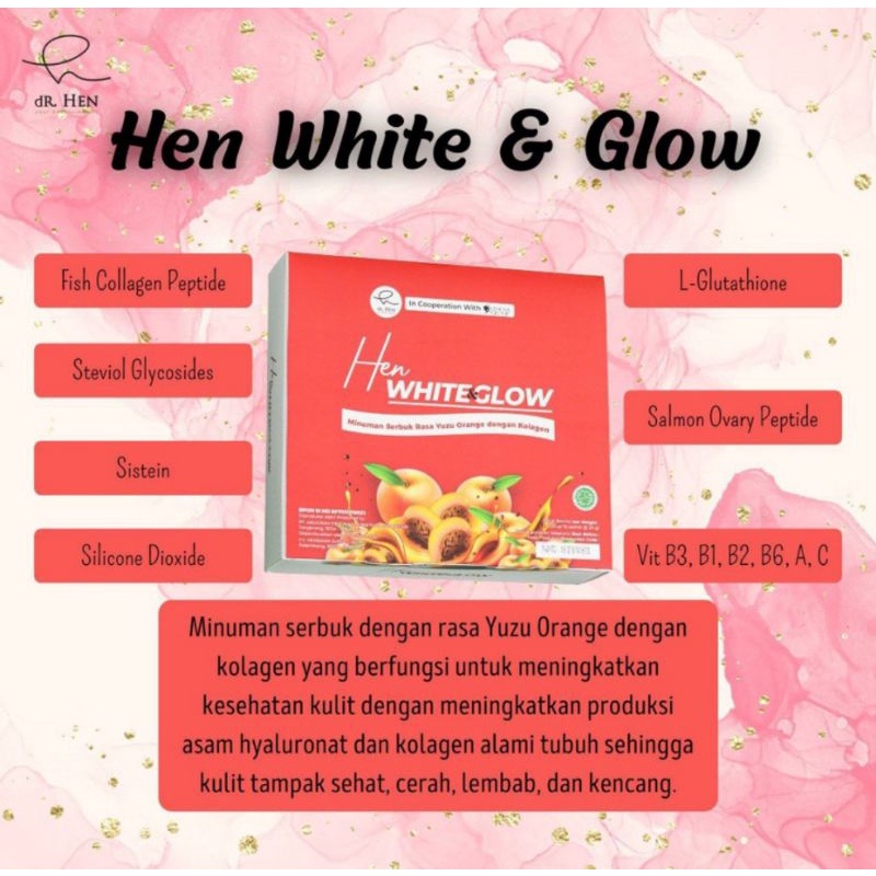 dr hen - Minuman serbuk collagen white glow dan acne glow - memutihkan mencerahkan melembabkan dan m