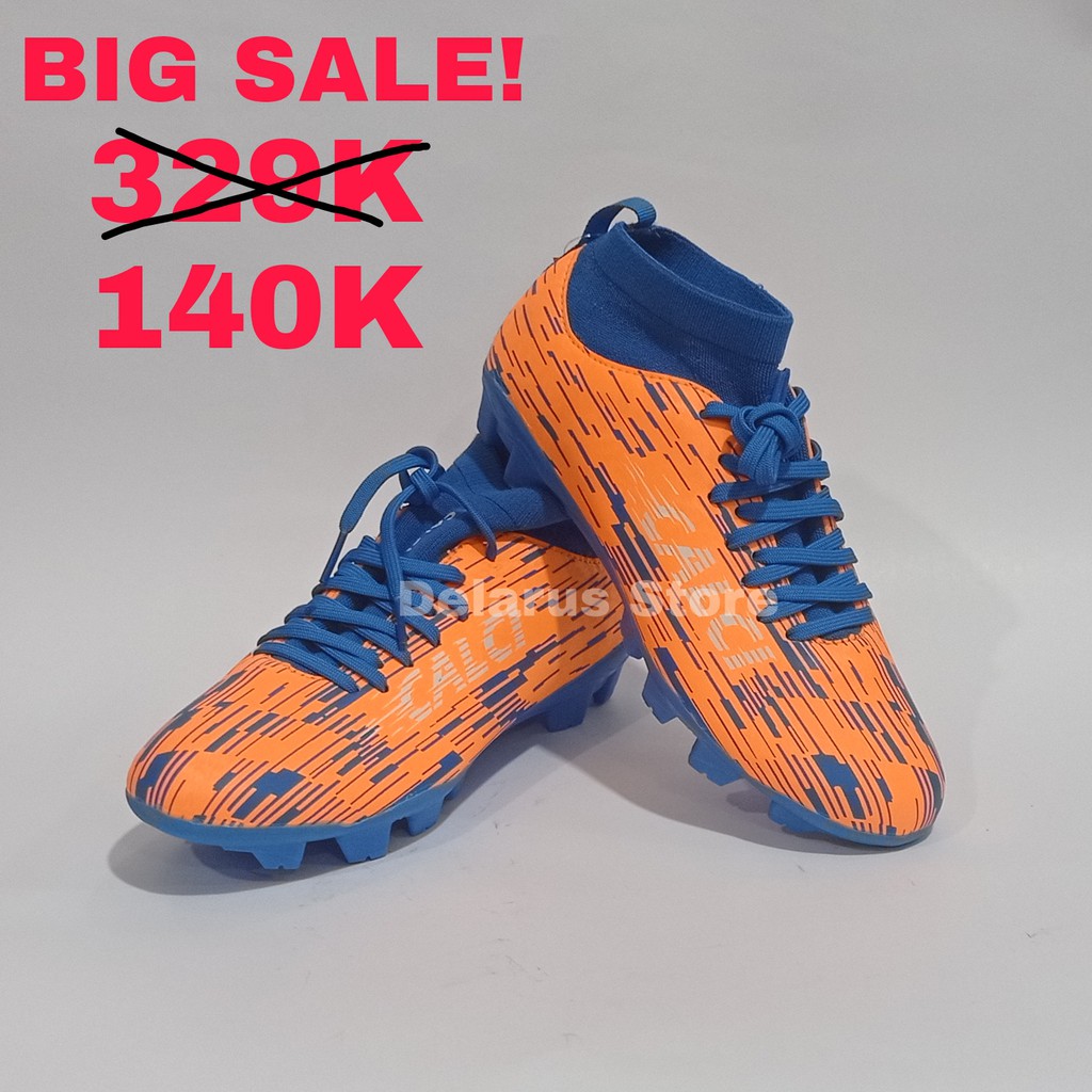 Big Sale Sepatu Bola Anak Calci Titan Z SC JR Orang Blue Original Bisa COD