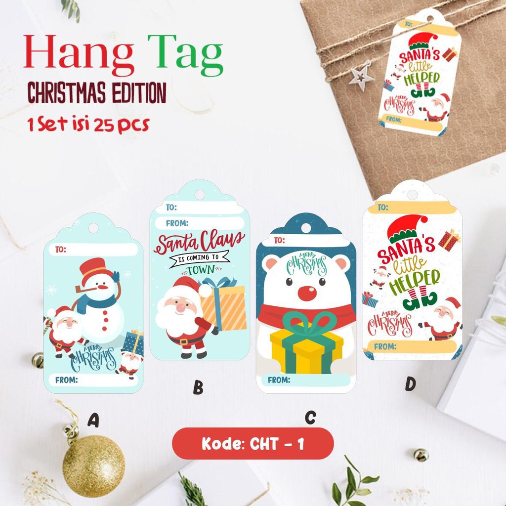 

HANG TAG 25 PCS GANTUNGAN CHRISTMAS LABEL PARCEL SOUVENIR NATAL 2021 LUCU BAGUS