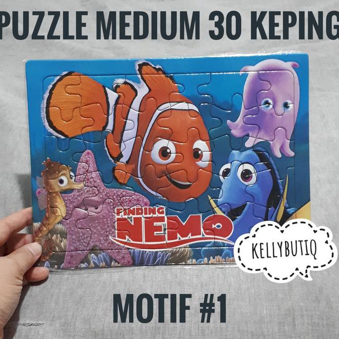 Puzzle Jigsaw Karton Medium 30 Mainan Anak Karakter Finding Nemo Dory