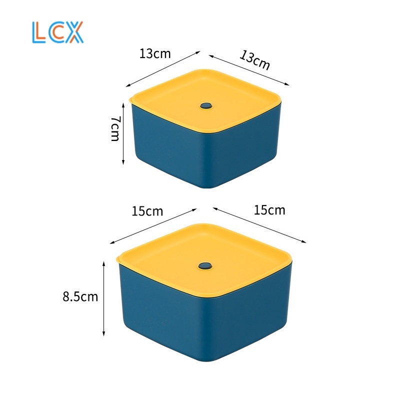 LCX Lunch Box Set Kotak Makanan  Kotak Bekal 2 in 1 Kotak Makan Persegi VS-94