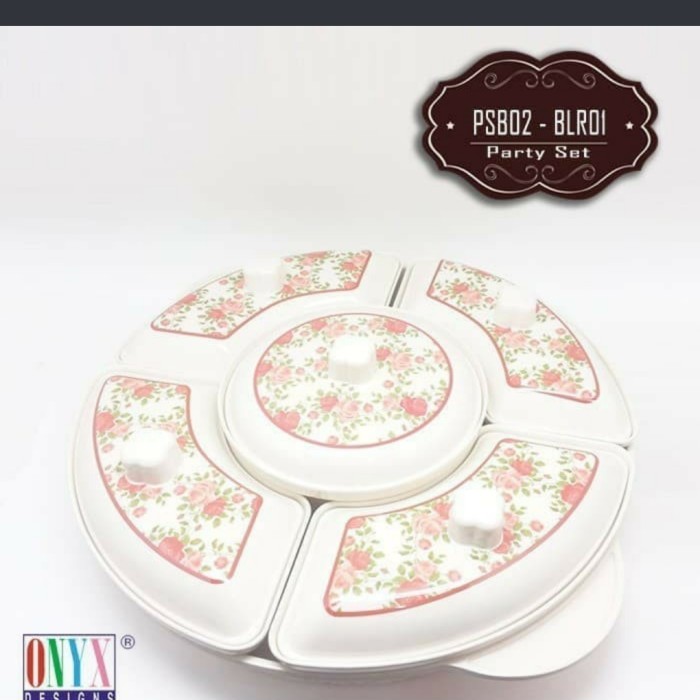 PRODUK TERBARU - PRASMANAN SET MELAMINE ONYX PARTY SET BULAT 14INC