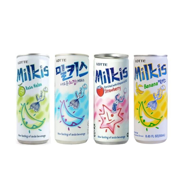 

LOTTE MILKIS SODA SUSU / MELON / STRAWBERRY 250ML