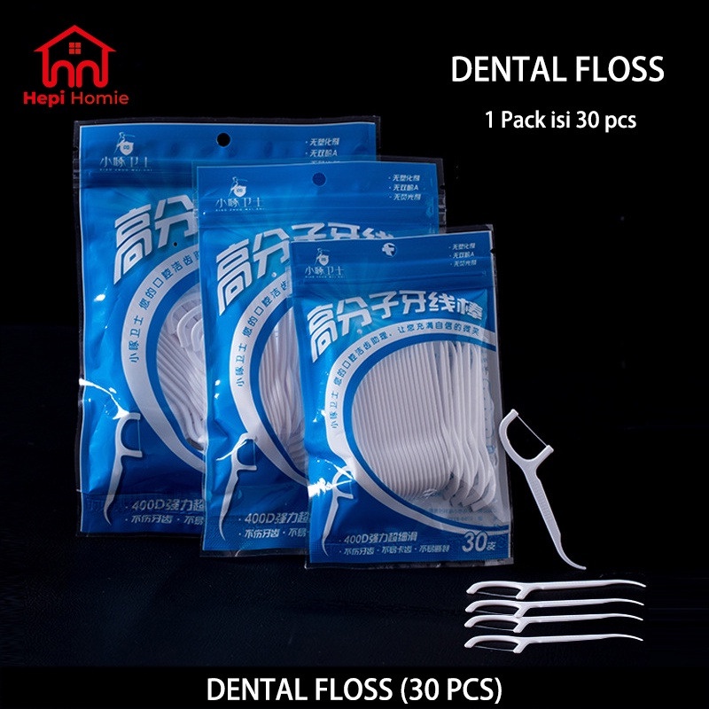 Dental floss benang Busur tusuk gigi Macromolecul carea pembersih sela gigi isi 30pcs / Dental Floss Benang Tusuk Gigi isi 30pc Higienis