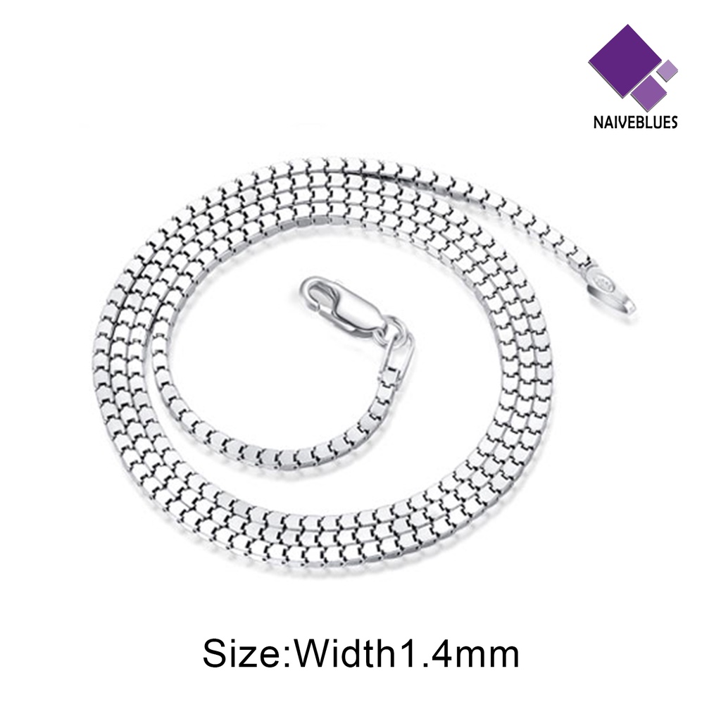 Kalung Rantai 925 Sterling Ukuran 1.4mm 16 / 18 / 20 / 22 / 24 Inch Untuk Perhiasan Pernikahan