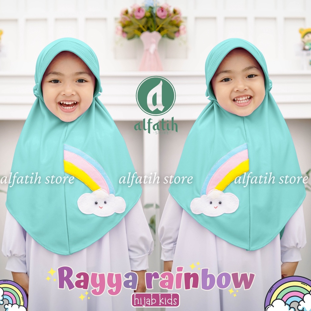 JILBAB ANAK TK - SD RAYYA RAINBOW / PELANGI / JILBAB ANAK USIA 4-7 TAHUN / PAKAIAN MUSLIMANAK PEREMPUAN / KERUDUNG ANAK TK / HIJAB ANAK TK-SD KHIMAR ANAK