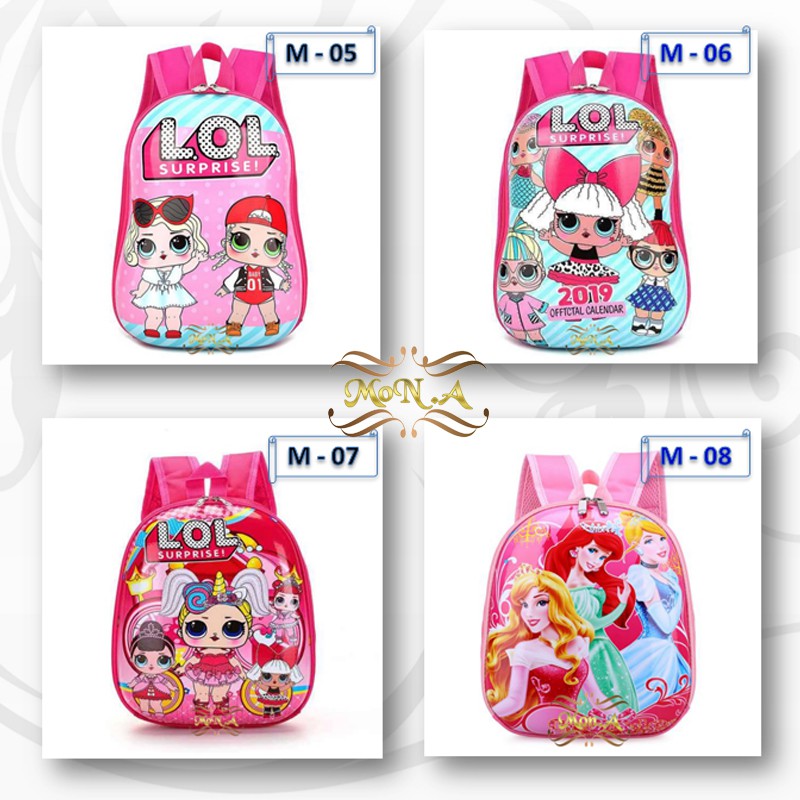 Tas Ransel Telur Sekolah Anak TK / PAUD - Tas Sekolah Anak Karakter lucu Karakter Cewek -M0172