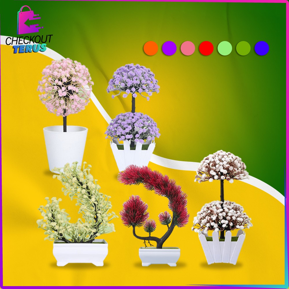 CT C612 C616 Bunga Hias Plastik Ornamen Tanaman Bunga Pompom Hiasan Pajangan Tanaman Hias Artificial Flower