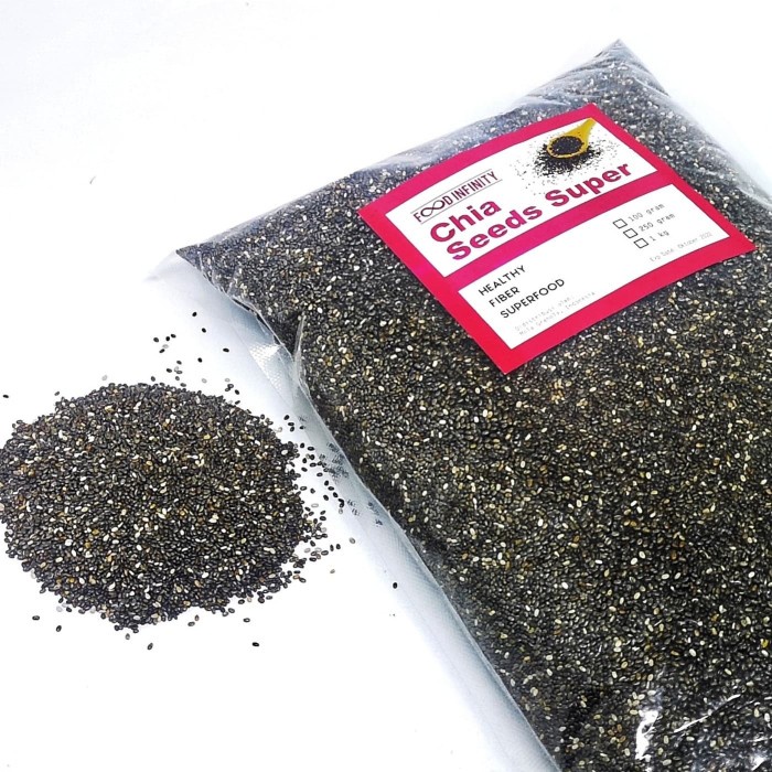 

q20w1q1qw Organic Black Chia Seed 1000 Gram / 1 Kg Murah Dscscv