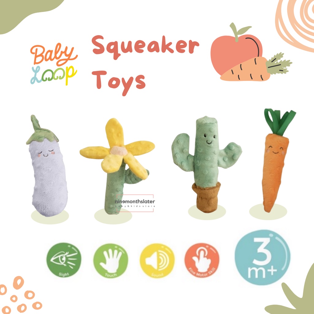 Baby Loop Squeaker Mainan Boneka Bunyi Genggam Baby Motorik - Babyloop Sensory Sensoric Toy Toys Squeaking