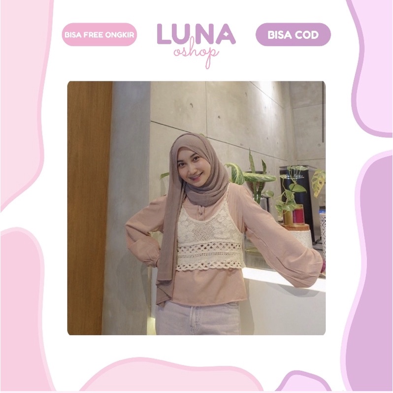 BLOUSE VINTAGE BLOUSE / ONE SET / TANKTOP BLOUSE KOREA / WINNIE POLOS